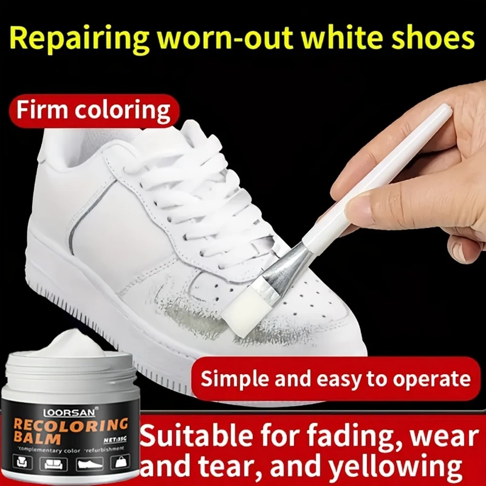 Sneaker Cleaner - ครีมซ่อมแซมขอบรองเท้าสีขาว 35 กรัม ครีมซ่อมแซมระดับมืออาชีพสำหรับรองเท้าผ้าใบ รองเท้าบูท หนัง