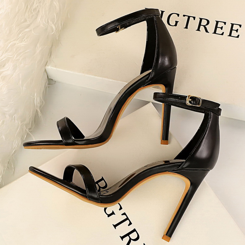 Shoe Tree - รองเท้า BIGTREE รองเท้าแตะผู้หญิงสำหรับฤดูร้อน แบบเปิดนิ้วเท้า ส้นสูง เซ็กซี่