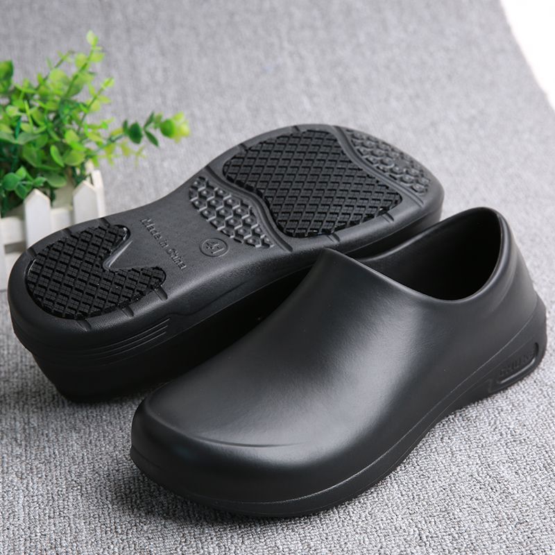 Shoe Cleaner - รองเท้าเชฟกันลื่นสำหรับทั้งชายและหญิง - รองเท้าพื้นไม้แบบสวม น้ำหนักเบาและสวมใส่สบาย พื้นรองเท้าด้านบนทำจากอีวา +
