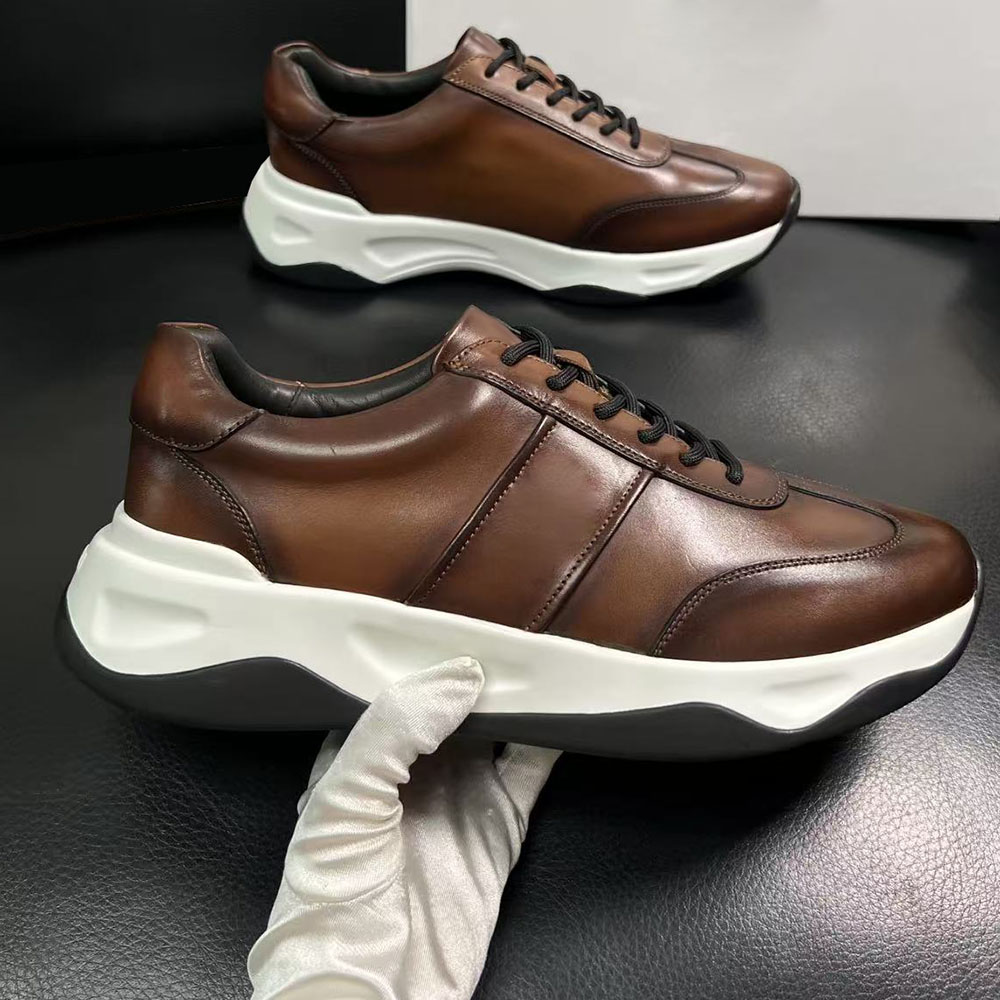 รองเท้าผ้าใบหนังแท้สีน้ำตาลขัด - Leather Shoe Polish บทวิจารณ์และราคา