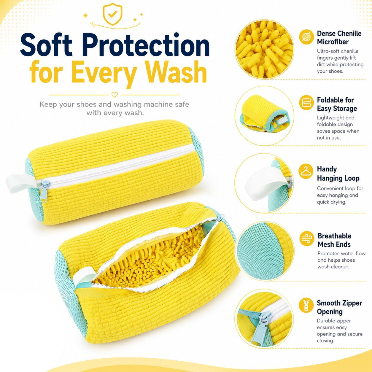 ถุงซักรองเท้าสำหรับเครื่องซักผ - Shoe Cleaner บทวิจารณ์และราคา