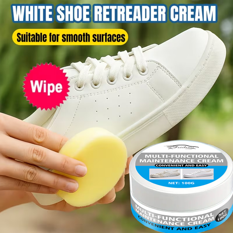 ครีมขัดรองเท้าขาวพร้อมฟองน้ำ:  - Leather Shoe Polish บทวิจารณ์และราคา
