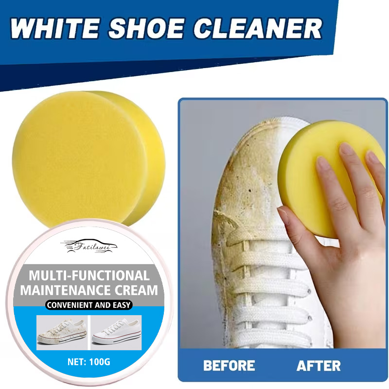 ครีมขัดรองเท้าขาวพร้อมฟองน้ำ:  - Leather Shoe Polish บทวิจารณ์และราคา